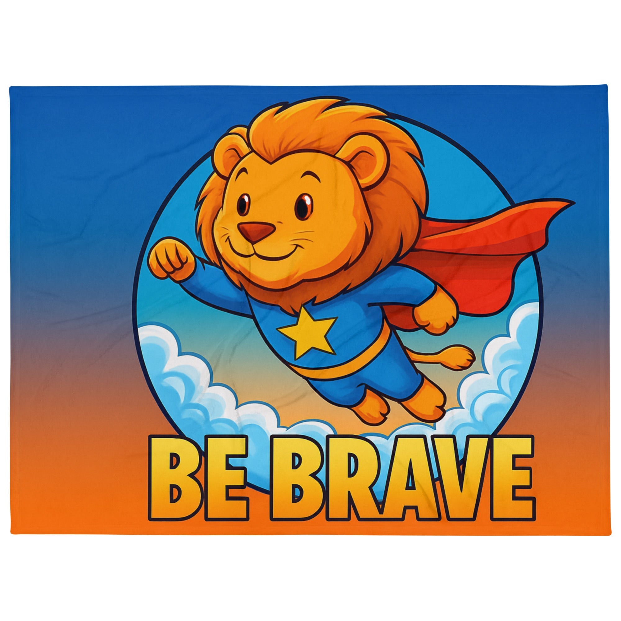 Be Brave Superhero Lion Throw Blanket | Kids Room Decor