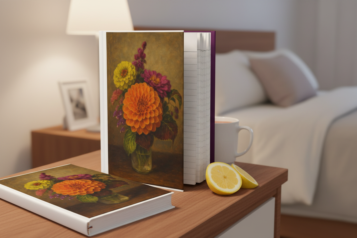 Vintage Floral Journal - Dahlia Botanical Art Hardcover