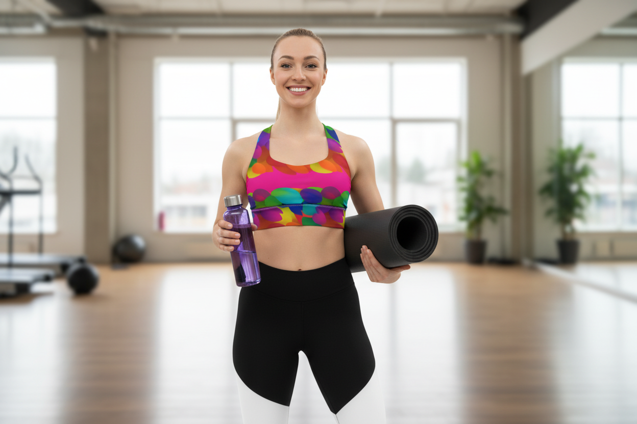 Rainbow Sports Bra | God's Promise Activewear | Faith-Inspired Recycled Workout Bra