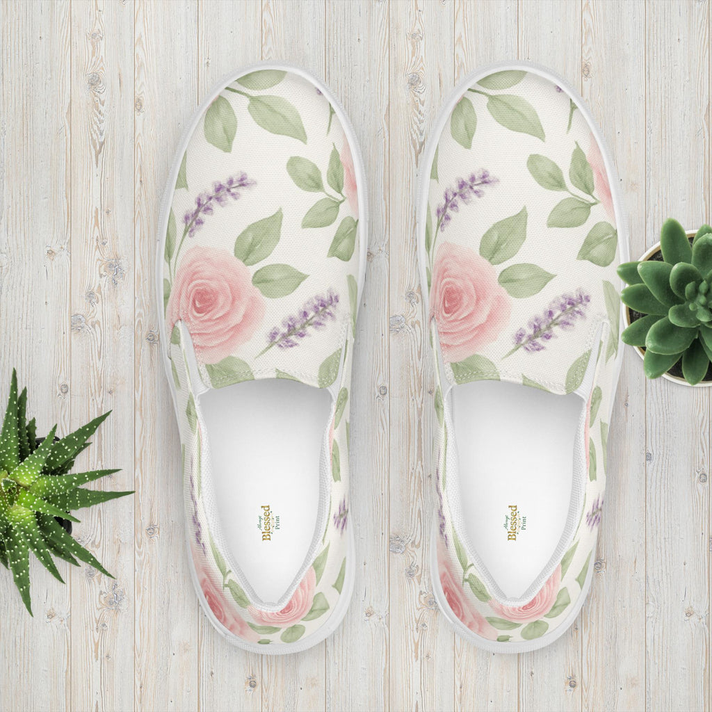 Floral Slip-On Canvas Shoes | Bloom Where You're Planted | Comfortable & Lightweight