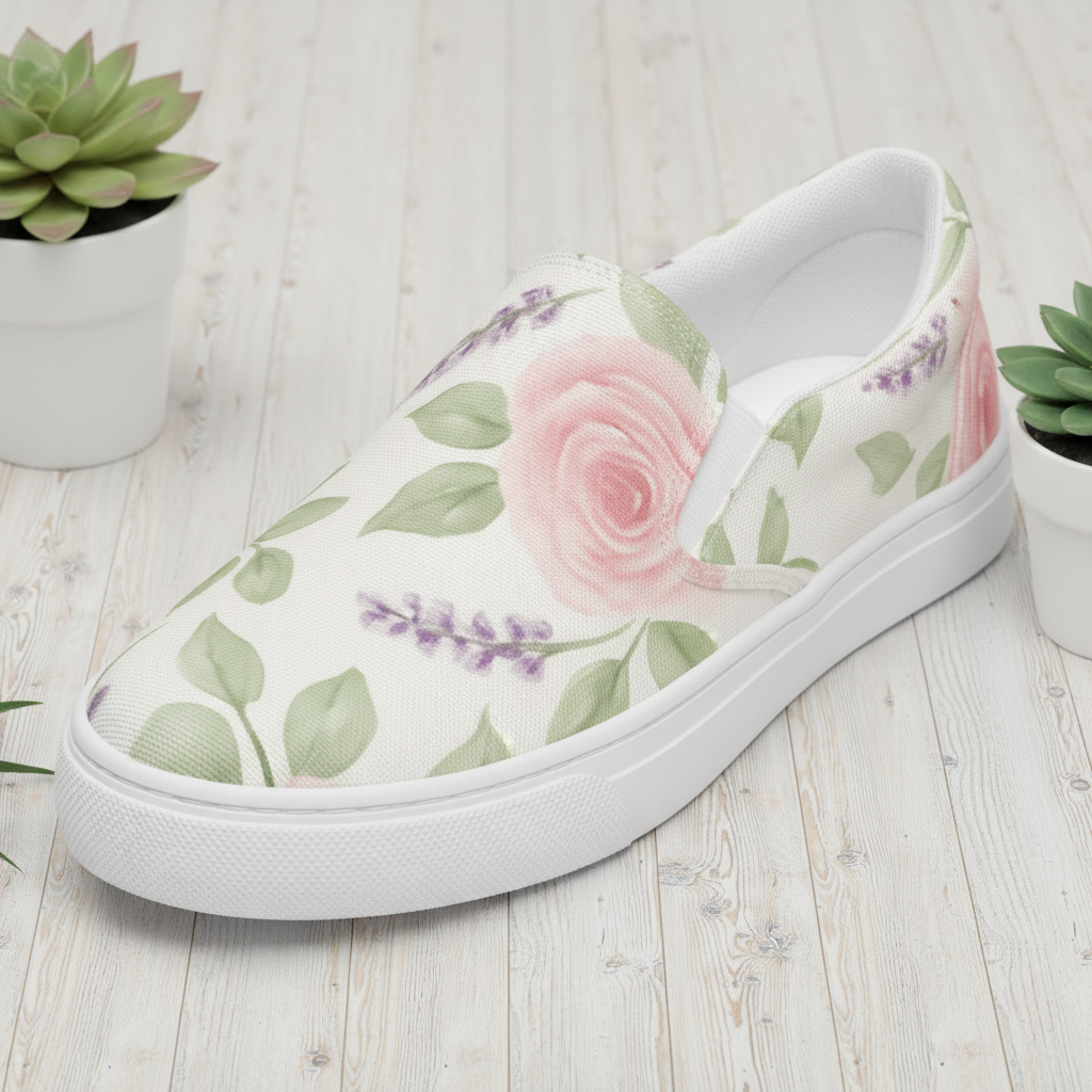 Floral Slip-On Canvas Shoes | Bloom Where You're Planted | Comfortable & Lightweight