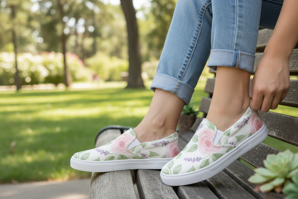 Floral Slip-On Canvas Shoes | Bloom Where You're Planted | Comfortable & Lightweight