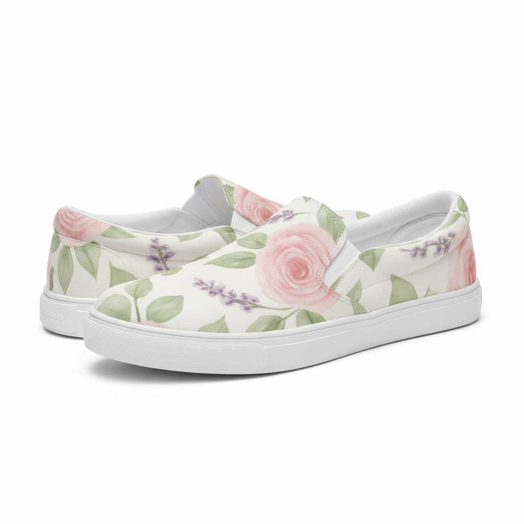 Floral Slip-On Canvas Shoes | Bloom Where You're Planted | Comfortable & Lightweight
