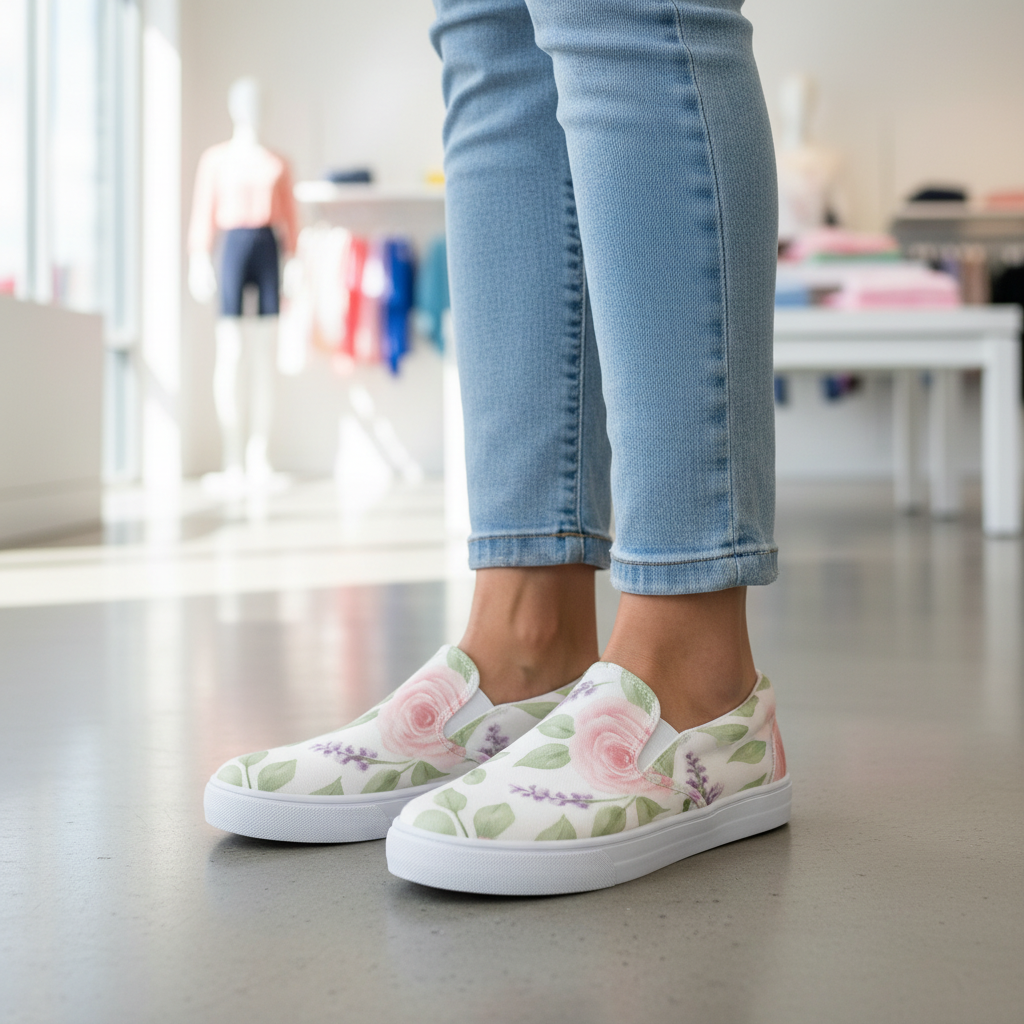 Floral Slip-On Canvas Shoes | Bloom Where You're Planted | Comfortable & Lightweight